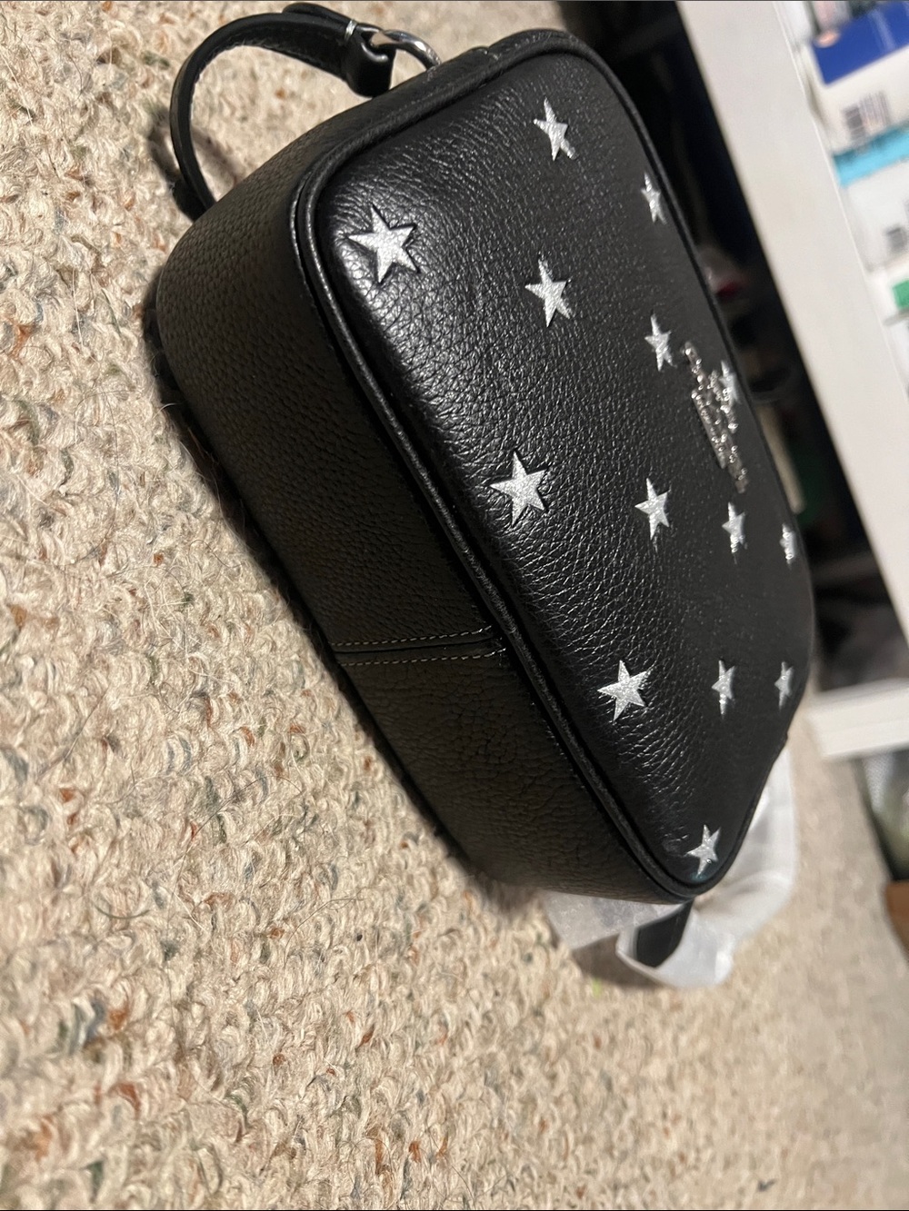 Coach Black Leather Star-Stud Camera Crossbody - Picture 4 of 4